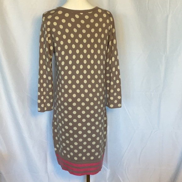 Boden polka dot dress w/ pink striped bottom size 8 - Picture 2 of 4